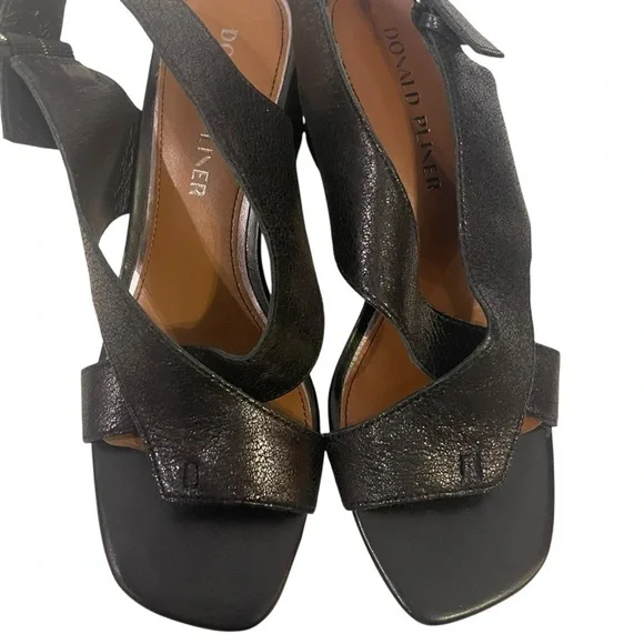 DONALD PLINER Pasha Black Slingback Block Heel Sandals Shoes Heels - Picture 7 of 11